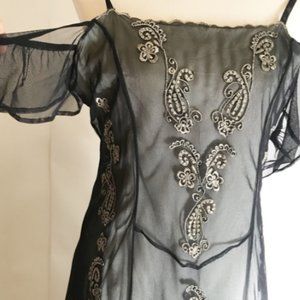 Pyramid Collection Illusion Cold Shoulder Dress